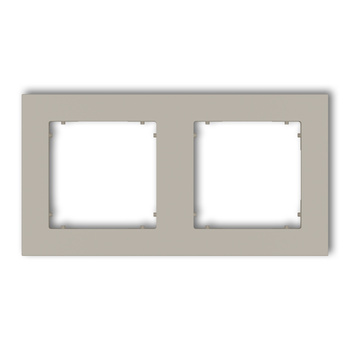 Ramka uniwersalna podwójna kwadratowa z tworzywa Karlik seria MINI 60MR-2 kolor taupe