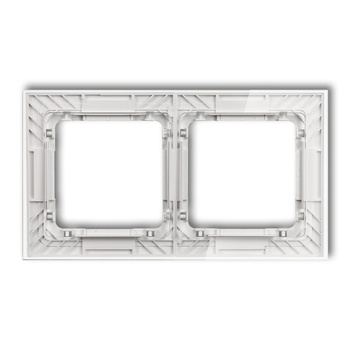 Ramka uniwersalna podwójna transparentna DECO Art - efekt szkła ramka: transparentna; spód: biały Karlik seria DECO 52-0-DRS-2 kolor transparentny