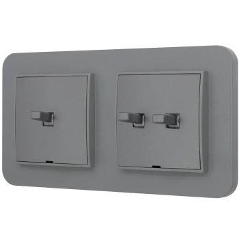 Włącznik pojedynczy i podwójny w stylu USA ramka zaokrąglona seria Mini kolor szary mat