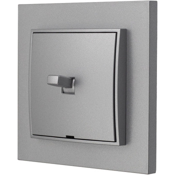 Włącznik pojedynczy styl usa karlik mini kolor srebrny