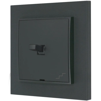 Włącznik schodowy w stylu USA ramka kwadratowa seria Mini kolor grafitowy mat