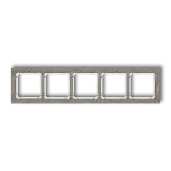 Ramka uniwersalna pięciokrotna - beton ramka: ciemnoszary; spód: biały Karlik seria DECO 28-0-DRB-5 kolor ciemnoszary