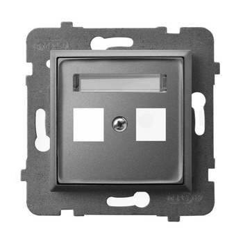 Obudowa gniazda podwójnego typu Keystone prosta seria ARIA kolor Szary mat symbol GPK-2U/p/70