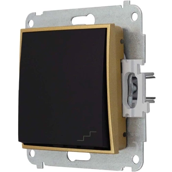 Włącznik schodowy bez ramki karlik mini kolor czarny mat/złoty