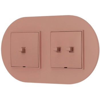 Włącznik pojedynczy i podwójny w stylu USA ramka okrągła seria Mini kolor łososiowy