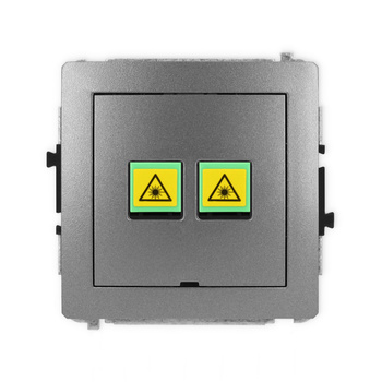 Mechanizm gniazda światłowodowego/optycznego podwójnego, bez pola opisowego Karlik seria DECO 11DGOPBO-2 kolor grafitowy