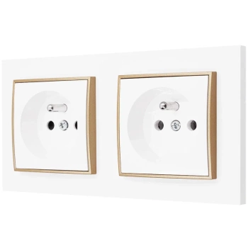 Dwa gniazda pojedyncze karlik mini kolor biały/złoty 4