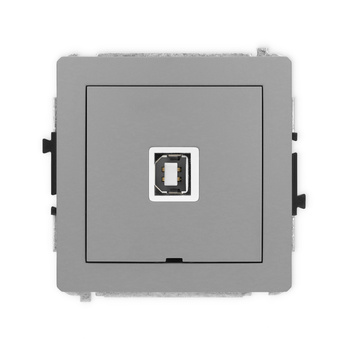 Mechanizm gniazda pojedynczego USB A-B 2.0, bez pola opisowego Karlik seria DECO 27DGUSBBO-3 kolor szary mat