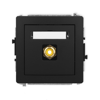 Mechanizm gniazda pojedynczego RCA typu cinch - żółty, pozłacany Karlik seria DECO 12DGRCA-1 kolor czarny mat