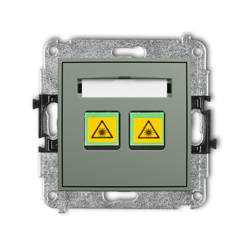 Mechanizm gniazda światłowodowego/optycznego podwójnego Karlik seria ICON 61IGOP-2 kolor szałwiowy