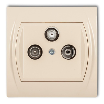 Gniazdo abonenckie RTV-SAT końcowe 1,5dB Karlik seria LOGO 1LGS kolor beżowy