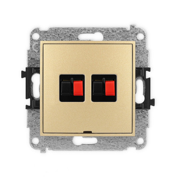 Mechanizm gniazda głośnikowego podwójnego, bez pola opisowego Karlik seria ICON 29IGGBO-2 kolor złoty