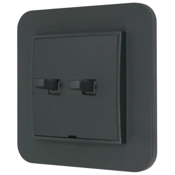 Włącznik roletowy w stylu USA ramka zaokrąglona seria Mini kolor grafitowy mat