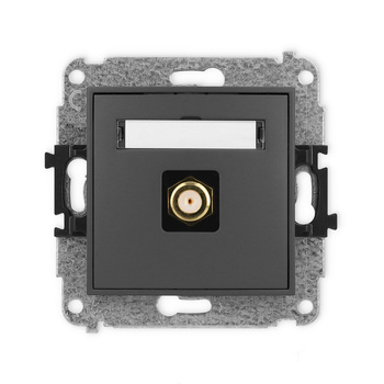 Mechanizm gniazda antenowego pojedynczego typu F SAT pozłacany Karlik seria ICON 28IGF-1.1 kolor grafitowy mat