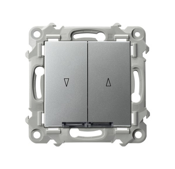 Łącznik żaluzjowy, zwierny z podświetleniem niebieskim seria SZAFIR kolor Srebro symbol ŁP-7ZS/m/18