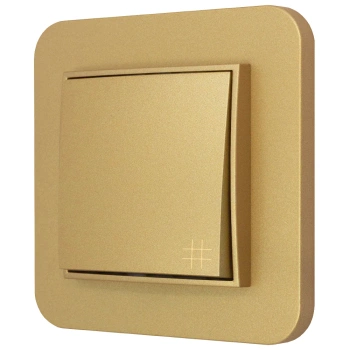 Włącznik krzyżowy z ramką zaokrągloną seria MINI kolor złoty