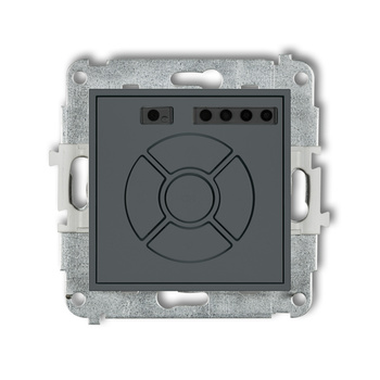 Mechanizm elektronicznego sterownika roletowego przycisk centralny/dodatkowy Karlik seria ICON 28ISR-6 kolor grafitowy mat