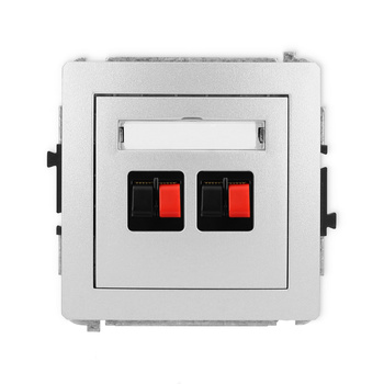 Mechanizm gniazda głośnikowego podwójnego Karlik seria DECO 7DGG-2 kolor srebrny metalik