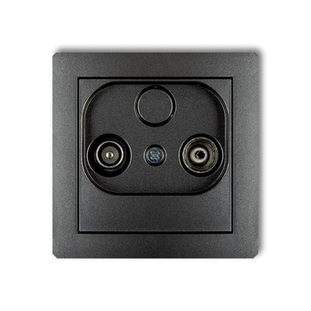 Mechanizm gniazda abonenckiego RTV przelotowego 12dB Karlik seria DECO 11DG12P kolor grafitowy