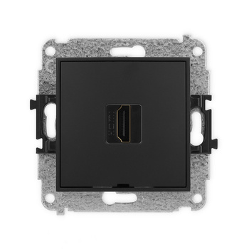 Mechanizm gniazda pojedynczego HDMI 2.0, 4K, bez pola opisowego Karlik seria ICON 12IHDMIBO-3 kolor czarny mat