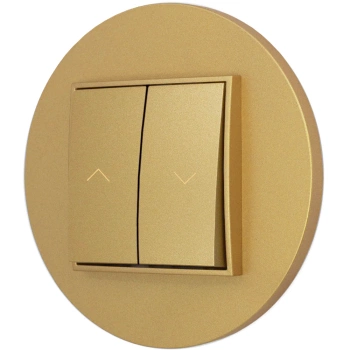 Włącznik roletowy z blokadą z ramką okrągłą seria MINI kolor złoty