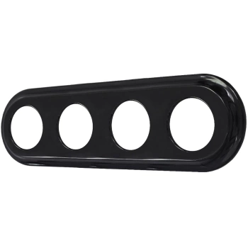 Ramka poczwórna okrągła do łączników i gniazd 'Retro ceramic' - czarna TG-RC-004RB