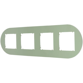 Ramka uniwersalna poczwórna okrągła z tworzywa Karlik seria MINI 61MRTO-4 kolor szałwiowy