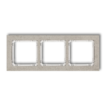 Ramka uniwersalna potrójna - beton ramka: jasnoszara; spód: biały Karlik seria DECO 27-0-DRB-3 kolor jasnoszary