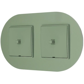 Dwa włączniki pojedyncze w stylu USA ramka okrągła seria Mini kolor szałwiowy