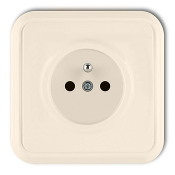 Gniazdo pojedyncze z uziemieniem 2P+Z Karlik seria LIZA 1GPT-1z kolor beżowy