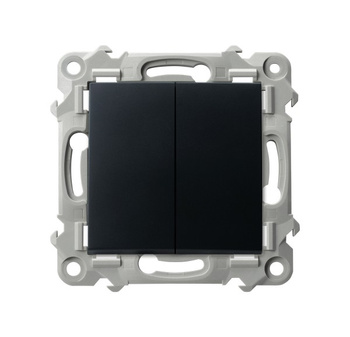 Łącznik dwugrupowy świecznikowy seria SZAFIR kolor Czarny metalik symbol ŁP-2Z/m/33