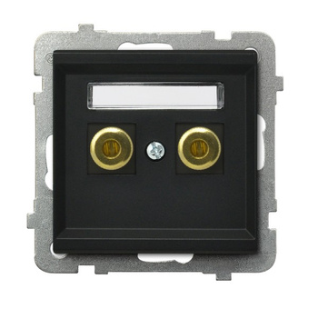 Gniazdo głośnikowe pojedyncze seria SONATA kolor Czarny metalik symbol GGN-1R/m/33