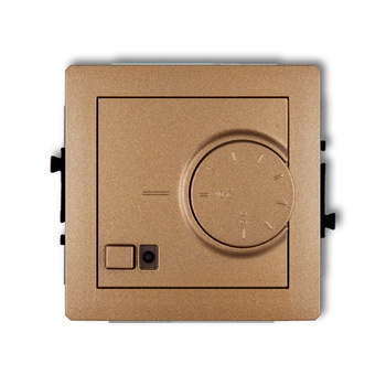 Mechanizm elektronicznego regulatora temperatury z czujnikiem podpodłogowym Karlik seria DECO 8DRT-1 kolor złoty metalik