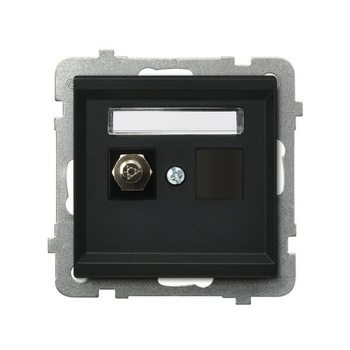 Gniazdo ekwipotencjalne pojedyncze seria SONATA kolor Czarny metalik symbol GPE-1R/m/33