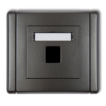 Gniazdo multimedialne pojedyncze bez modułu standard Keystone Karlik seria FLEXI 11FGM-1P kolor grafitowy