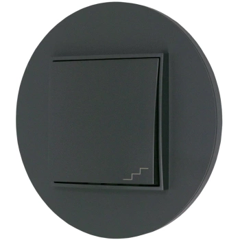 Włącznik schodowy z ramką okrągłą seria MINI kolor grafitowy mat