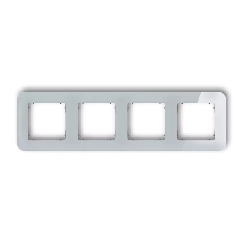 Ramka uniwersalna poczwórna zaokrąglona - efekt szkła ramka: szara; spód: grafitowy mat Karlik seria ICON 15-28-IRSZ-4 kolor szary