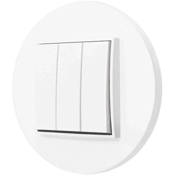 Włącznik potrójny z ramką okrągłą seria MINI kolor biały mat