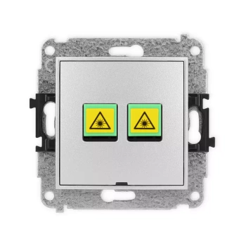 Mechanizm gniazda światłowodowego/optycznego podwójnego, bez pola opisowego Karlik seria MINI 7MGOPBO-2 kolor srebrny metalik