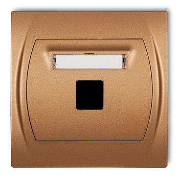 Gniazdo multimedialne pojedyncze bez modułu standard Keystone Karlik seria LOGO 8LGM-1P kolor złoty metalik