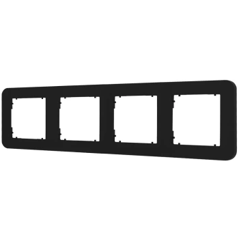 Ramka uniwersalna poczwórna zaokrąglona z tworzywa Karlik seria MINI 12MRTZ-4 kolor czarny mat