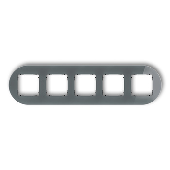 Ramka uniwersalna pięciokrotna okrągła - efekt szkła ramka: grafitowa spód: czarny Karlik seria ICON 28-12-IRSO-5 kolor grafitowy