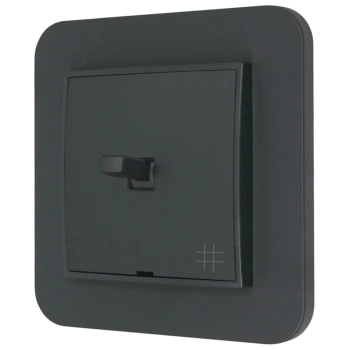 Włącznik krzyżowy w stylu USA ramka zaokrąglona seria Mini kolor grafitowy mat