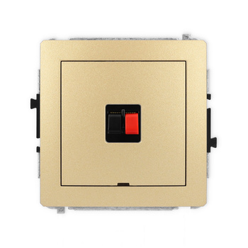 Mechanizm gniazda głośnikowego pojedynczego, bez pola opisowego Karlik seria DECO 29DGGBO-1 kolor złoty