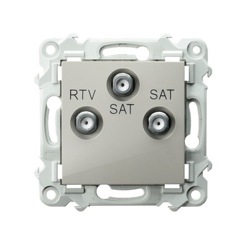 Gniazdo RTV-SAT z dwoma wyjściami SAT seria SZAFIR kolor Kaszmirowy beż symbol GPA-Z2S/m/83