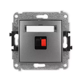 Mechanizm gniazda głośnikowego pojedynczego Karlik seria MINI 11MGG-1 kolor grafitowy