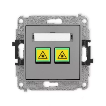 Mechanizm gniazda światłowodowego/optycznego podwójnego Karlik seria ICON 27IGOP-2 kolor szary mat