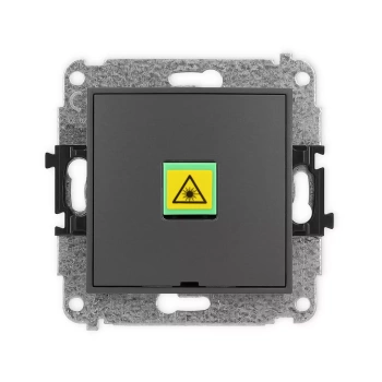 Mechanizm gniazda światłowodowego/optycznego pojedynczego, bez pola opisowego Karlik seria ICON 28IGOPBO-1 kolor grafitowy mat