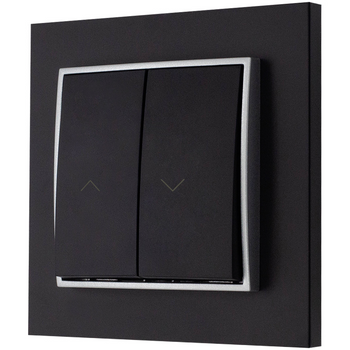 Włącznik roletowy z ramką karlik mini kolor czarny mat/srebrny