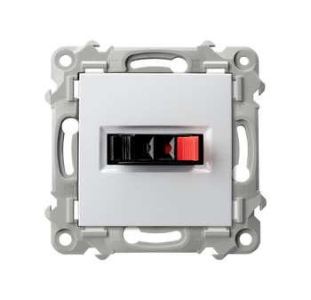 Gniazdo głośnikowe pojedyncze seria SZAFIR kolor Biały symbol GG-1Z/m/00